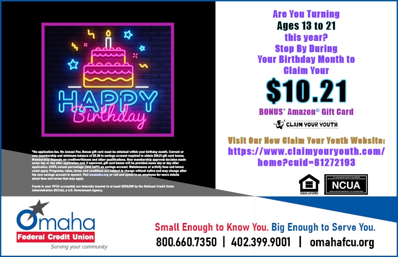Claim Your Youth_Promotion Slip for Tellers and to Hand Out with Amazon 10.21 gift cards_w border