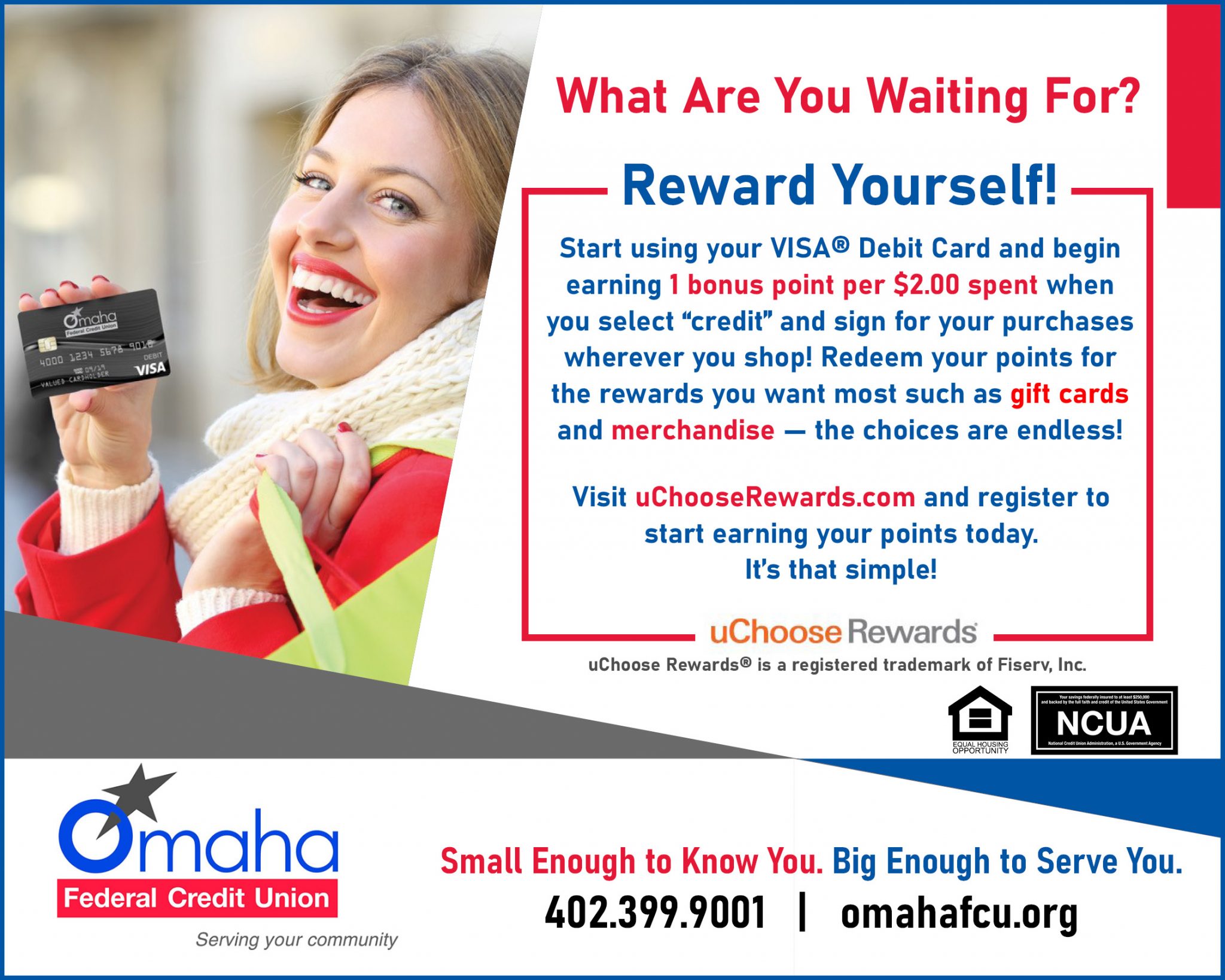 Reward Yourself With Your VISA Debit Card Omaha Federal Credit Union